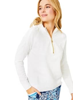 Lilly Pulitzer Women's Resort White Luxletic Ashlee Half-Zip Pullover