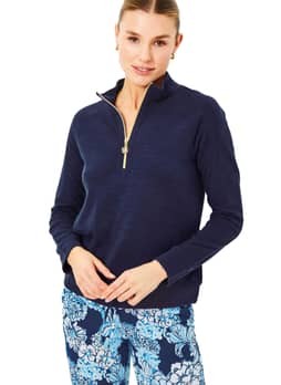 Lilly Pulitzer Women's Low Tide Navy Luxletic Ashlee Half-Zip Pullover