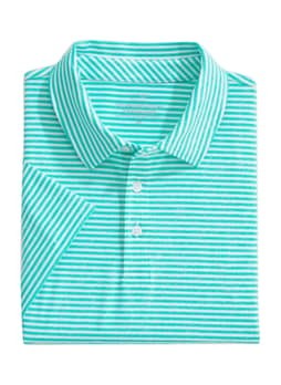 Vineyard Vines Men's Heatherd Antigua Blank Heathered Winstead Stripe Sankaty Polo