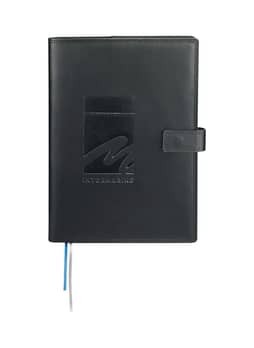 Journalbooks Black 7" x 10" Uptown Refillable Leather Notebook