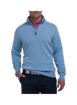 Fairway and Greene Men's Bluff Heather Baruffa Quarter-Zip Windsweater