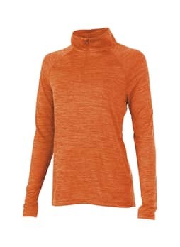 Charles River Women's Orange Space Dyed Quarter-Zip