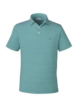 Vineyard Vines Men's Sea Clay Green Bradley Stripe Sankaty Polo