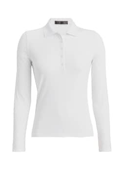 G/FORE Women's Snow Ribbed Tech Nylon Long-Sleeve Polo