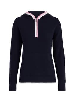 G/FORE Women's Twilight Waffle Stitch Merino Wool Hooded Quarter-Zip Sweater