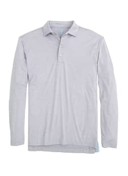 Johnnie-O Men's Light Gray Swing Featherweight Long-Sleeve Polo