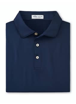 Peter Millar Men's Navy Solid Performance Polo - Self Collar