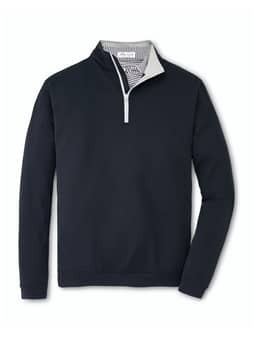 Peter Millar Men's Black Perth Stretch Loop Terry Quarter-Zip