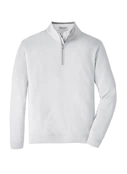 Peter Millar Men's British Grey Perth Stretch Loop Terry Quarter-Zip