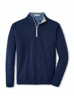 Peter Millar Men's Navy Perth Stretch Loop Terry Quarter-Zip