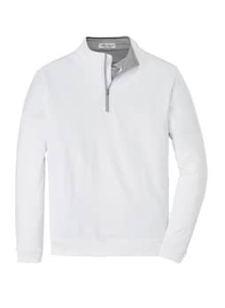 Peter Millar Men's White Perth Stretch Loop Terry Quarter-Zip