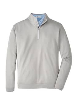 Peter Millar Men's Gale Grey Perth Performance Melange Quarter-Zip