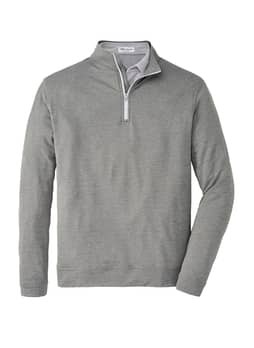 Peter Millar Men's Smoke Perth Performance Melange Quarter-Zip