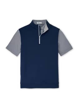 Peter Millar Men's Navy Galway Performance Quarter-Zip Vest