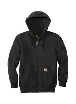 Carhartt Men's Black Rain Defender Paxton Heavyweight Hooded Zip-Front Sweatshirt