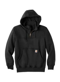 Carhartt Men's Black Rain Defender Paxton Heavyweight Hooded Zip Mock Sweatshirt