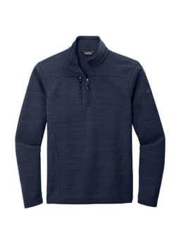 Eddie Bauer Men's River Blue Navy Heather Sweater Fleece Quarter-Zip