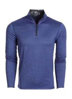 Greyson Men's Navy Herringbone Herringbone Tate Quarter-Zip