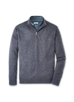 Peter Millar Men's Charcoal Autumn Crest Quarter-Zip