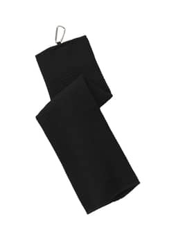 Port Authority Black Waffle Microfiber Golf Towel