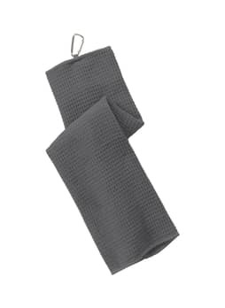 Port Authority Deep Smoke Waffle Microfiber Golf Towel