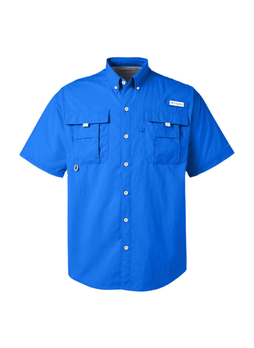 Columbia Men's Vivid Blue PFG Bahama II Short-Sleeve Shirt