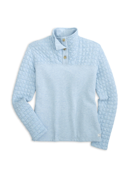 Southern Tide Women's Heather Dream Blue Kelsea Quilted Heather Pullover