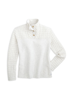 Southern Tide Women's Heather Star White Kelsea Quilted Heather Pullover