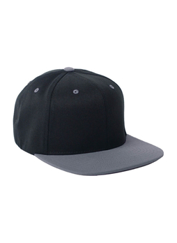 Flexfit Black / Grey Wool Blend Snapback Two-Tone Hat