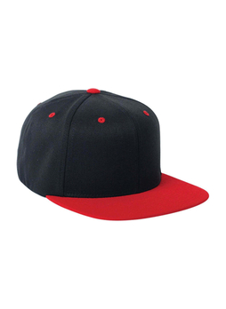 Flexfit Black / Red Wool Blend Snapback Two-Tone Hat