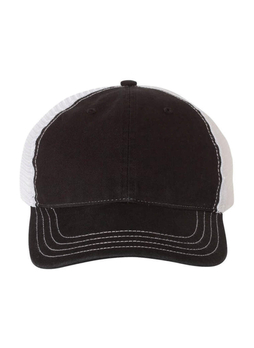 Richardson Black / White Garment-Washed Trucker Hat