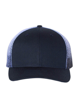 Richardson Navy / Navy Printed Mesh-Back Trucker Hat