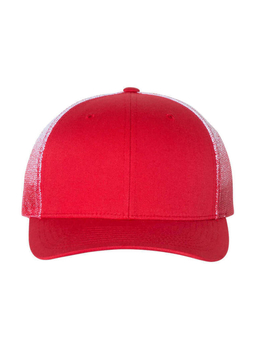 Richardson Red / White Printed Mesh-Back Trucker Hat