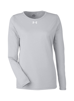 Under Armour Women's Mod Grey / White Team Tech Long-Sleeve T-Shirt