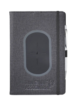 Journalbooks Black 5.5" x 8.5" Walton Wireless Charging Notebook