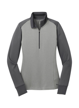 Nike Women's Athletic Grey Heather / Dark Grey Dri-FIT Half-Zip