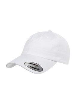 Yupoong White Low-Profile Cotton Twill Dad Hat