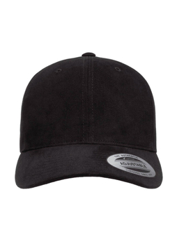 Yupoong Black Brushed Cotton Twill Mid-Profile Hat