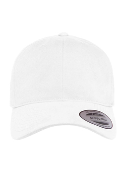 Yupoong White Brushed Cotton Twill Mid-Profile Hat