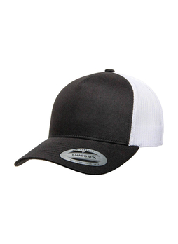 Yupoong Black / White 5-Panel Retro Trucker Hat