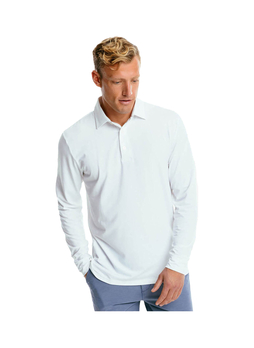 Southern Tide Men's Classic White Ryder Performance Long-Sleeve Polo