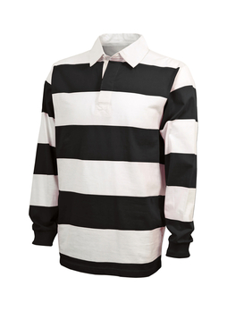 Charles River Men's Black / White Unisex Classic Rugby Shirt