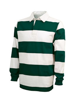 Charles River Men's Forest / White Unisex Classic Rugby Shirt