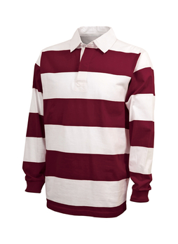 Charles River Men's Maoon / White Unisex Classic Rugby Shirt
