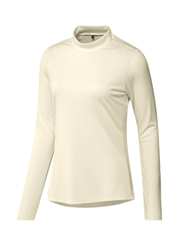 Adidas Women's Ivory Golf  Ultimate365 HEAT.RDY Mock Long-Sleeve Shirt