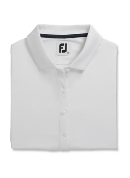 FootJoy Women's White Solid Lisle Self Collar Polo