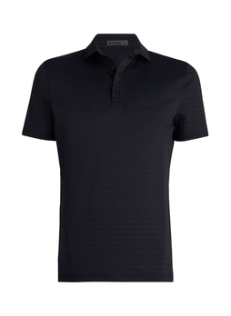 G/FORE Men's Onyx Perforated Stripe Tech Jersey Polo
