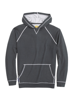 Johnnie-O Men's Charcoal Bender Hooded Pullover