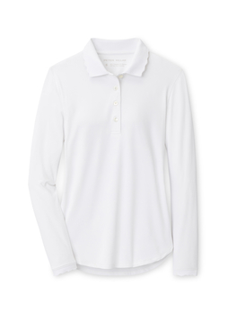 Peter Millar Women's White Opal Long-Sleeve Stretch Jersey Polo SS24
