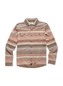 Linksoul Men's Coral Baja Stripe Fairbanks Flannel Shirt